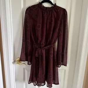 BB Dakota Maroon Floral Dress